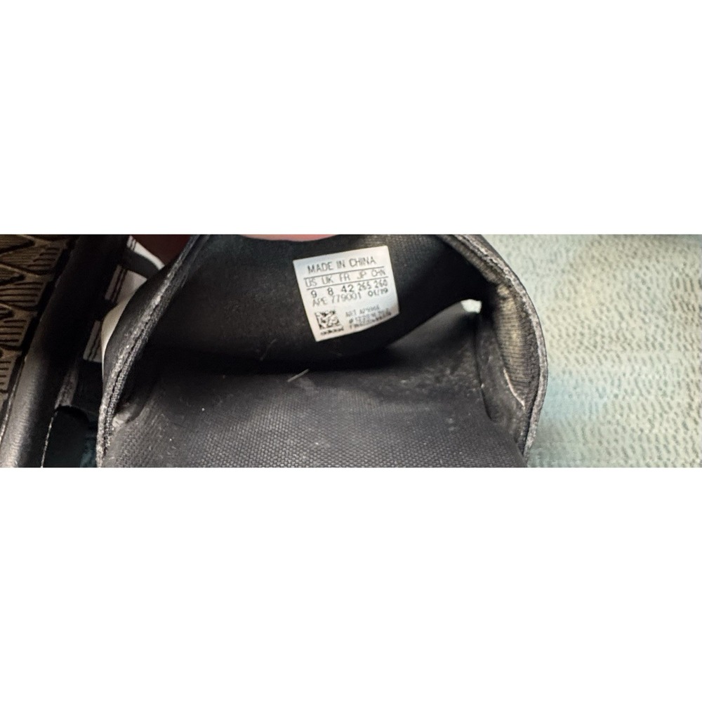 Adidas White And Black Striped Slides Women's 9 - Picture 7 of 7